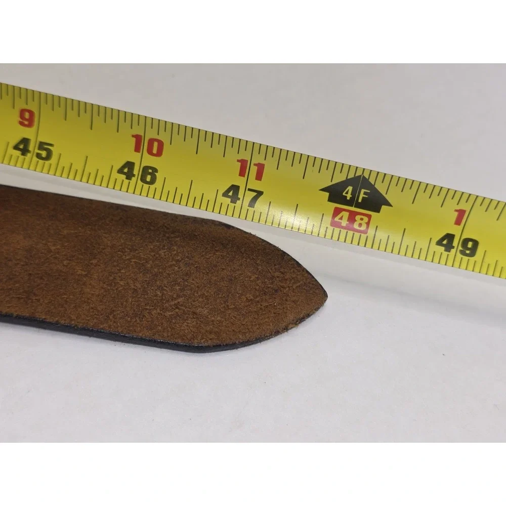 Cole Haan Leather Belt Bronze-toned Oval Concho Buckle Intricate Design Size 42